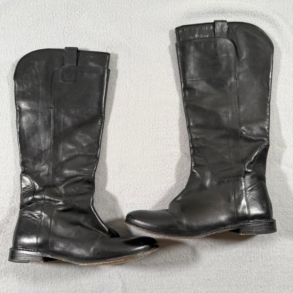 Women's‎ Frye Black leather knee-high riding boots Western Rodeo 8.5